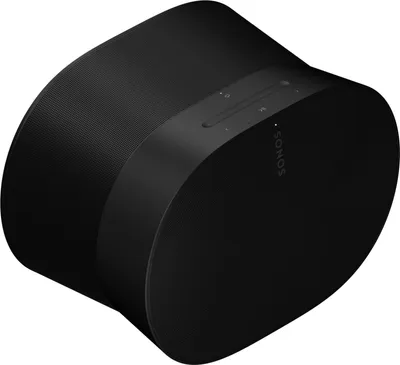 A black Sonos Era 300 speaker shown from a diagonal angle against a white background.