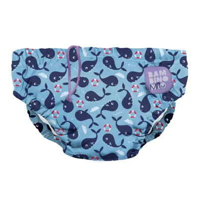 Productafbeelding van Bambino Mio SWPS-WHA, herbruikbare zwemluier, voor jongens/meisjes, maat S, geschikt voor 5 kg tot 7 kg, met print