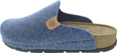 Produktbild von Rohde Damen Pantoffel Hausschuh Filz Ledersohle gepolstert D.Soave 6010, Größe:42 EU, Farbe:Blau