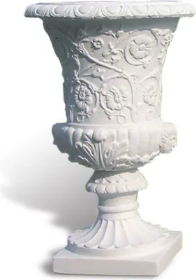 Produktbild von Casa Padrino Luxus Barock Blumentopf Matt Weiß Ø 49 x H. 78 cm - Handgefertigter Barockstil Pflanzentopf aus hochwertigem Carrara Marmorkies - Barock Garten Deko - Luxus Qualität -  Italy