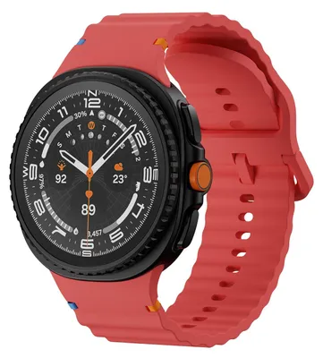 Produktbild von By Qubix Classic Wave Silikonarmband - Rot - passend für Samsung Galaxy Watch 8 - 40 mm / 44 mm