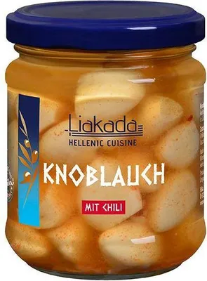 Produktbild von Liakada Knoblauch mit Chili 120 G Glas Leicht scharf Vegan Glutenfrei