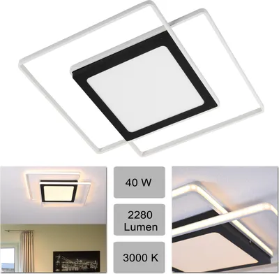Produktbild von LED Deckenleuchte Deckenlampe modern 40 Watt Wohnzimmerlampe 51,5x51,5cm