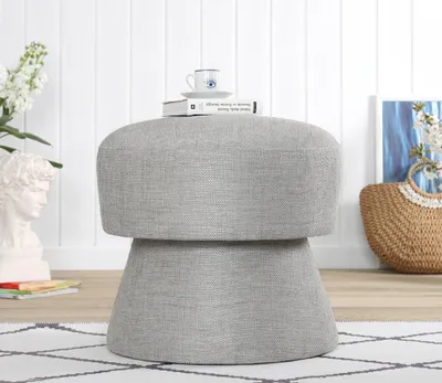 Produktbild von Hanah Home, Endor 7454, Sitzpuff, 50 % BAUMWOLLE / 50 % LEINEN, Hellgrau, 48 x 48 x 45 cm