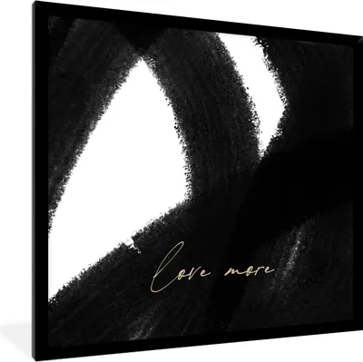 Produktbild von MuchoWow® Gerahmtes Poster Text - Abstrakt - Liebe mehr - Zitate 40x40 cm - Poster mit Schwarzem Bilderrahmen Wandposter Rahmen Foto Bilder - Mit Rahmen - Wanddekoration Schlafzimmer