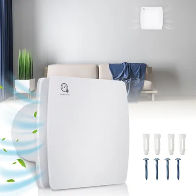 Produktbild von Fiqops Koupelnový ventilátor Senzor vlhkosti Ventilátor se zpětnou klapkou Nástěnný ventilátor 100 mm