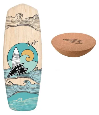Zdjęcie produktu dla F2 Balance Board korkowa deska do balansowania z półkulą drewno dzieci dorośli surfing - Zawartość: Tompstone + półkula
