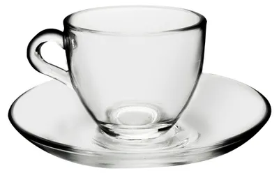 Produktbild von Espressotassen 90 ml | 6er Set Glastassen + 6 Untersetzer | Transparent & hitzebeständig | Spülmaschinenfest | geeignet für Espresso, Doppio & Mokka | für 6 Personen