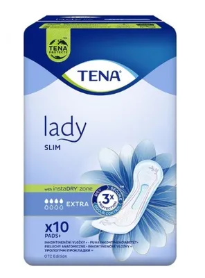 Obrázek produktu pro Dmsk hygienick vloky Tena Lady Slim Extra 10 ks - Anatomick stih