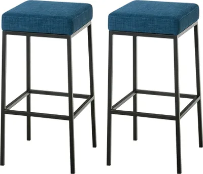 Produktbild von 2er Set Barhocker HLO-CP41 85 Stoff schwarz blau