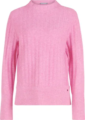 Produktbild von Strickpullover mit Stehkragen, Langarm, Melange, gerade Passform, 60 cm Gesamtlänge