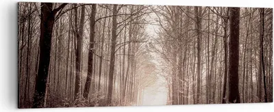 Produktbild von Bild auf Leinwand - Leinwandbild - Wald Straße Baum - 140x50cm - Wand Bild - Wanddeko - Wandbilder - Leinwanddruck - Bilder - Kunstdruck - Wanddekoration - Leinwand bilder - Wandkunst - AB140x50-3620
