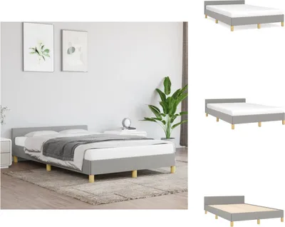 Immagine prodotto di vidaXL Struttura letto con testiera in tessuto grigio chiaro 120x200 cm - Letti e strutture letto