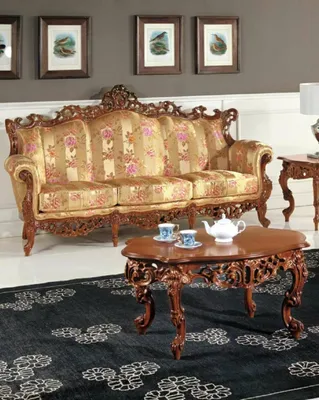 Produktbild von Klassischer Dreisitzer Sofa + Couchtisch Set Klassische Italienische Möbel 2tlg