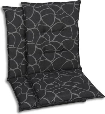 Produktbild von GO-DE Textil, Sesselauflage Mittellehner, 2er-Set, Farbe: anthra, Maße ca.: 108 cm x 50 cm x 7 cm