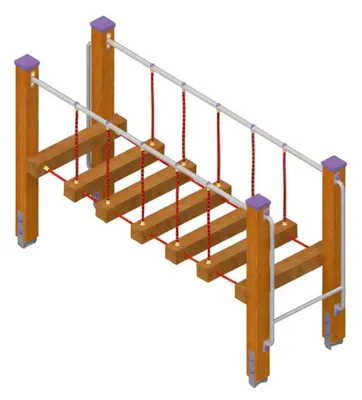 Produktbild von Spielplatz Spielbereich Balancierbrücke Schwebebalken Aktivplatz Wippbrücke