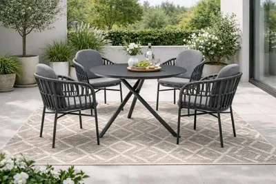 Produktbild von Destiny Sitzgruppe COMO mit rundem Esstisch Barletta Ø110cm (4 Personen)