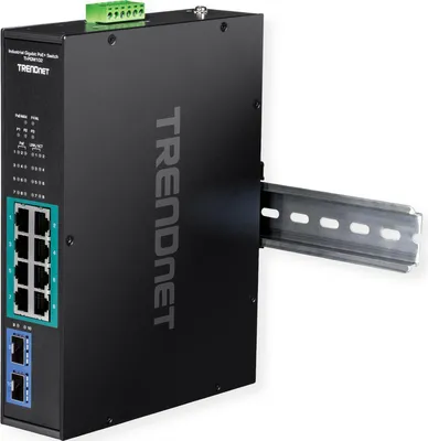 Produktbild von TRENDnet TI-PGM102 10 Port Rail Switch  Industrial Gigabit PoE+