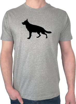 Produktbild von Huuraa Herren T-Shirt Deutscher Schäferhund Silhouette XXL Sport Grey Bio Baumwolle Fairtrade Herrenshirt Geschenkidee