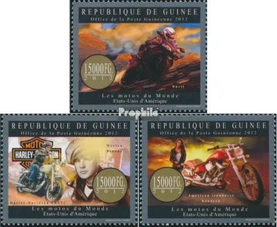 Produktbild von Briefmarken Guinea 2012 Mi 9539-9541 (kompl. Ausgabe) postfrisch Motorräder(Buell, Harley Davidson FXSTC)