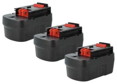 Produktbild von vhbw 3x Akku kompatibel mit Black & Decker FIRSTORM BD14PSK, EPC14CA, EPC14CAB, CP14K, CP14KB, FS1400D, FS1400D-2 Werkzeug (3000 mAh, NiMH, 14,4 V)