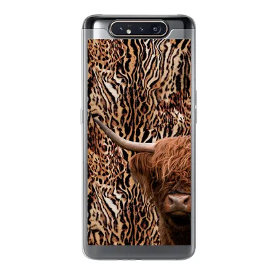 Produktbild von MuchoWow® Handyhülle Schutzhülle Hülle für Samsung Galaxy A80 Schottischer Highlander - Kuh - Pantherdruck Silikon Softcase Handy Hülle - Schutzdeckel