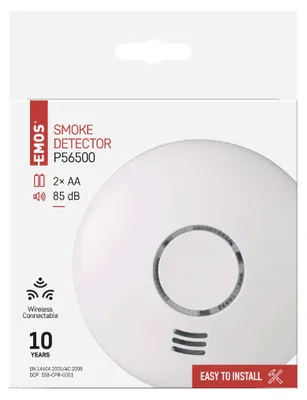 Produktbild von Emos P56500, Kabellos, Weiß, 433 MHz, 85 dB, 20 m, IP20