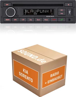 Produktbild von Autoradio Einbaupaket Blaupunkt Milano 200 BT passend für KIA Sorento 1 JC | Bluetooth USB