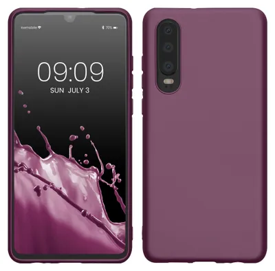 Produktbild von kwmobile Handyhülle für Huawei P30 Hülle - Silikon Case metallisch schimmernd - Schutzhülle Cover - Metallic Brombeere