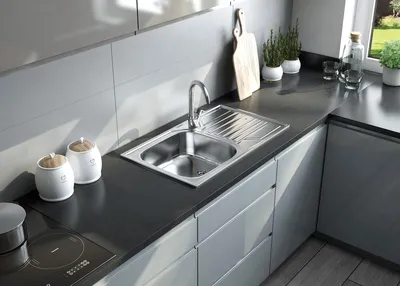 Produktbild von Edelstahl Einbauspüle & Spülbecken 48x48x17 | Moderne Küchenspüle | Robust & langlebig | inkl. Siphon, Spülbecken & Ausgussbecken + Armatur