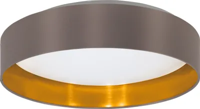 Produktbild von EGLO LED Deckenlampe Maserlo 2, Textil Deckenleuchte, Wohnzimmerlampe Decke aus Stoff in gold und cappuchino, Kunststoff in weiß, warmweiß, Ø 38 cm