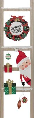 Produktbild von Holzschild "Weihnachtsmann auf einer Leiter", H. 65 cm
