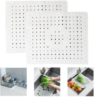 Produktbild von Gummibadmat, 2er-Pack, 31 x 26 cm, grießer Gummibadmat für Küche und Bad