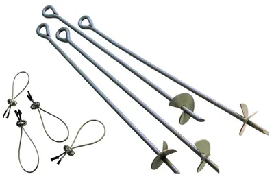 Produktbild von ShelterLogic Metall Bodenanker Sturmanker 4 Stück Silber 69 cm