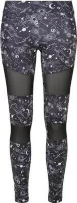 Obrázek produktu pro Dámské leginy Urban Classics Ladies Tech Mesh AOP Leggings blackuniverse - S