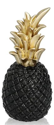 Künstliche Ananas-Deko aus Harz, schwarz, 1 Stück