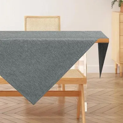 Zdjęcie produktu dla Szary obrus poliestrowy 80 x 80 cm, wodoodporny, z efektem lotosu