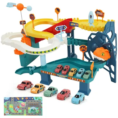 Immagine prodotto di Set di gioco Montessori con auto giocattolo e parcheggi
