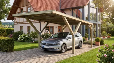 Produktbild von Y-Einzelcarport, mit Stahldach B x T x H 306 x 606 x 250