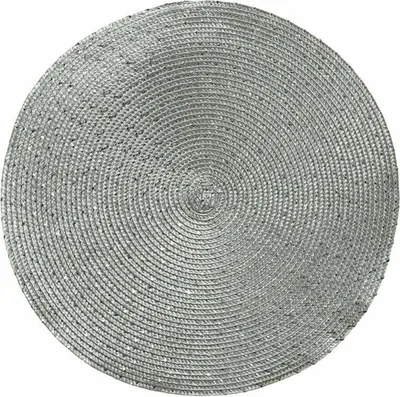 Produktbild von Tischset rund 38cm Kunststoff 1 Stück Silber