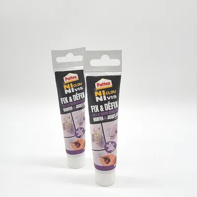 Image de Pattex Colle Ni Clou Ni Vis Fix Défix 2 tubes de 44 g â Colle super puissante