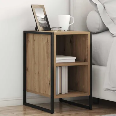 Immagine prodotto di vidaXL Comodino artigianale in rovere 39,5 x 30 x 50 cm Materiale a base di legno