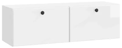Zdjęcie produktu dla vidaXL Szafka pod telewizor do montażu na ścianie 98 x 31 x 30 cm, biała, z połyskiem
