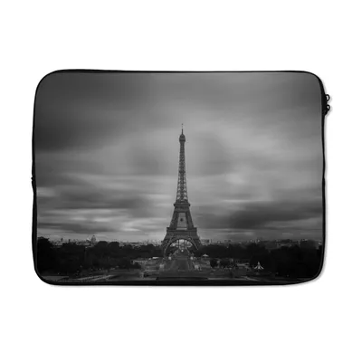 Produktbild von MuchoWow® Laptop Hülle 14 ZollEinsamer Eiffelturm Laptoptasche - Laptoptasche - Stoßsicher - Schutzhaube