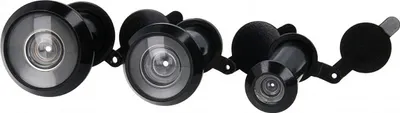 Produktbild von Türspion Schwarz aus massivem Messing – 160° Weitwinkeloptik mit Abdeckklappe