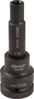 Obrázek produktu pro KS Tools 450.0453, Socket, 3/4", 1 hlava/hlavy, E22, Chrom-molybdenová ocel, Chrom