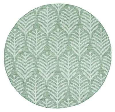 Image de Volero - Tapis d'extérieur rond - Feuilles d'été vertes | Botanique - Ø 120cm