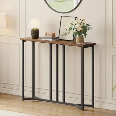 Obrázek produktu pro YITAHOME, konzolový stolek, šířka 80 cm, úzký, barva černá a hnědá