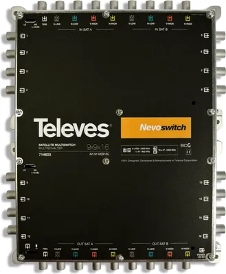 Obrázek produktu pro Televes 714603, 9 vstupy/vstupů, 25 výstupy/výstupů, 950 - 2400 MHz, 88 - 862 MHz, 10 dB, 4 dB