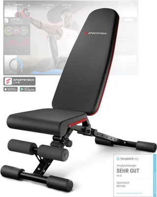 Produktbild von Sportstech Hantelbank BRT400 | Klappbar | 40+ Trainingskombis | Vollmontiert